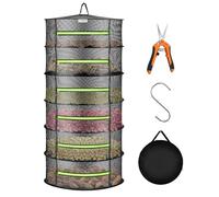 VIVOSUN Égouttoir à linge en maille à 6 couches avec fermetures éclair vertes pour déshydrater, sécateur d'intérieur et d'extérieur inclus