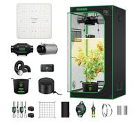 VIVOSUN GIY Kit de Culture Complet 80x80x160cm, Lampe de Croissance LED 150W Spectre Complet, Ventilation & Circulation Automatiques, Smart Tente avec Contrôleur GrowHub E42A pour Plantes Intérieur