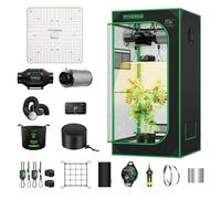 VIVOSUN Kit Complet de Tente de Culture 60x60x120cm, Système Automatique Plante avec WiFi, Lampe de Croissance LED Spectre Complet, Ventilation Haute Efficacité et Contrôleur GrowHub E42A+