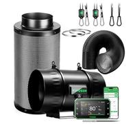 VIVOSUN Kit d‘Extraction d’Air Intelligent Pro 200mm AeroZesh T8 GrowHub E42A+ Contrôle VPD Température Humidité, Connexion APP Filtre à Charbon Actif Conduit Ventilation Tentes Culture Hydroponie