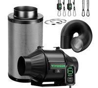 VIVOSUN Kit Extraction Ventilateur Conduit 100mm 357m³/h Régulateur Vitesse E12 Filtre à Charbon & Conduit 240cm AeroZesh T4 Système Refroidissement Ventilation pour Tente Culture Growbox