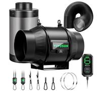 VIVOSUN Kit Extraction Ventilateur Conduit 150mm 693m³/h Régulateur Vitesse E12 Filtre à Charbon & Conduit 240cm AeroZesh T6 Système Refroidissement Ventilation pour Tente Culture Growbox