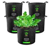 VIVOSUN Sac à Plantes, 5 x 20L Sac Pomme de Terre Plantation en Non-tissé 300 g Sac Géotextile, pour Culture Permanente-réutilisable, idéal pour Cultiver Pommes de Terre et Tomates avec Poignées