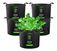VIVOSUN Lot 5 Sac de Plantation 80L Sacs de Culture Tissu Non Tissé Sac à Plantes, Pots Tissu Épais Haute Résistance avec Poignées pour Légumes, Fleurs, Fruits, Serre et Jardin
