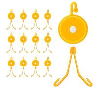 VIVOSUN Lot de 12 yoyo rétractables pour plantes avec bouchon pour support de culture dans une tente, un jardin ou une culture hydroponique, jaune