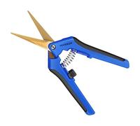 VIVOSUN Lot de 2 ciseaux de jardinage incurvés de 16,5 cm avec lames de précision revêtues de titane (lames incurvées)