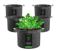 VIVOSUN Lot de 5 Sac à Plantes, 40L Sac Pomme de Terre Plantation en Non-tissé 360g Sac Géotextile, pour Culture Permanente-réutilisable, idéal pour Cultiver Pommes de Terre et Tomates avec Poignées