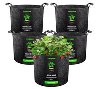 VIVOSUN Lot de 5 Sacs de Culture de 60 L, en Tissu Non tissé épais avec poignées Solides, réutilisables et Respirants pour légumes, Fleurs, Fruits
