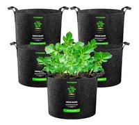 VIVOSUN Lot de 5 Sacs de Culture en Tissu Non tissé épais de 30 gallons avec poignées