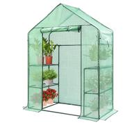 VIVOSUN Mini Serre de Jardin 143x73x195 cm 4 Étagères 3 Niveaux Idéal Tomates Fleurs Plantes Jardin Balcon Terrasse Résistant Couverture PE Structure Métallique Montage Facile