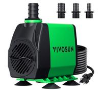 VIVOSUN Pompe Submersible 800 GPH (3000 l/h, 24W), Pompe à Eau Ultra Silencieuse 3m Hauteur de Refoulement avec 2m Cordon D'alimentation et 3 Buses pour Aquarium Bassin Statues et Culture Hydroponique