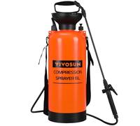 VIVOSUN 8L Pulvérisateur de Jardin, Pulvérisateur à Pression avec Buse Réglable en Laiton Pulvérisateur à Pompe avec Bandoulière Réglable, Arrosage Efficace Plantes et Nettoyage Intérieur/Exé Orange