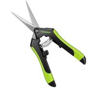 VIVOSUN Sécateur 16,5cm avec lames droites en acier inoxydable, poignée de blocage, sécateur pour fleurs roses fruits plantes jardin, noir et vert