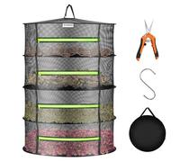 VIVOSUN Séchoir à linge en maille à 4 couches avec fermetures éclair vertes pour déshydratation, sécateur d'intérieur et d'extérieur inclus