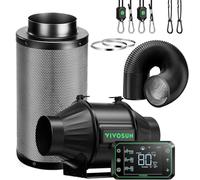 VIVOSUN Smart Air Filtration Pro Kit 100mm, AeroZesh T4 Inline Duct Fan with GrowHub E42A+, Temperature Humidity Controller, Carbon Filter & Ducting Ventilation System for Grow Tent, Hydroponics