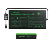VIVOSUN Tapis Chauffant pour Semis 25x52cm, avec Régulateur de Température Intégré, Tapis Chauffant étanche Certifié UL et MET pour Intérieur Serre Germination Hydroponique