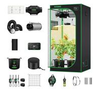 VIVOSUN Tente de Culture Kit Complet 90x90x180cm, Système Automatique avec WiFi, Lampes de Croissance pour Plantes, Ventilation Haute Efficacité et Contrôleur GrowHub E42A+
