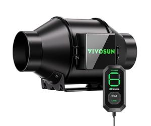 VIVOSUN Ventilateur Conduit AeroZesh G4 100 mm, Ventilateur Extraction EC 331 m³/h Contrôle PWM Régulateur Vitesse E12 pour Chambre Culture Tente Culture Système Ventilation Intérieur