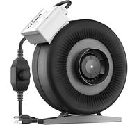 VIVOSUN Ventilateur de Conduit 100mm Extraction 345m³/h avec Régulateur de Vitesse Variable Ventilateur pour Tente de Culture, Serre Intérieure, Jardin Intérieur Ventilateur Noir