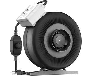 VIVOSUN Ventilateur de Conduit 100mm Extraction 345m³/h avec Régulateur de Vitesse Variable Ventilateur pour Tente de Culture, Serre Intérieure, Jardin Intérieur Ventilateur Noir