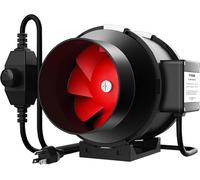 VIVOSUN Ventilateur tubulaire, 150 mm, 663 m³/h, moteur EC avec régulateur de vitesse, silencieux, ventilateur tubulaire R6, pour intérieur, boîte de culture, tente de culture et serre hydroponique
