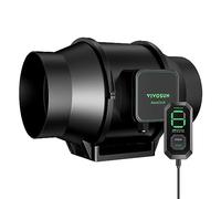 VIVOSUN Ventilateur de Conduit AeroZesh S6 150 mm 688 m³/h Ventilateur d'Extraction avec Régulateur Vitesse E12 PWM Programmables pour Tentes de Culture et Systèmes Ventilation