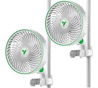 VIVOSUN Ventilateur de Culture Oscillant, Ventilateur à Pince 150mm, Contrôle Par APP Wi-Fi Intelligent, 10 Vitesses & 2 Modes, Circulateur d'Air pour Tente de Culture, Minuterie, IP54, Blanc Lot de 2