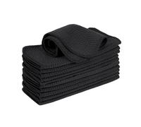 VIVOTE 12 pièces Chiffon Microfibre, Chiffon Barista, Noir, Motif gaufré, torchons, lavables, torchons de Cuisine, Chiffons de Nettoyage ménagers épais, Non Pelucheux, 20 cm x 20 cm