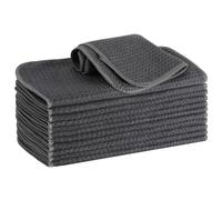 VIVOTE Chiffon de nettoyage en microfibre sans peluche pour barista, torchon de cuisine gris gaufré, débarbouillettes lavables pour la vaisselle, chiffons d'entretien épais pour la maison 20 x 20 cm