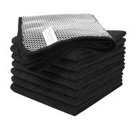 VIVOTE Chiffon de Nettoyage en Microfibre,Torchons de Cuisine,Serviettes en Microfibre Tout Usage, Torchons Lavette Microfibre ,Plus Doux, Plus Absorbants,Non Pelucheux,Lot de 8, 30cmx30cm (Noir)