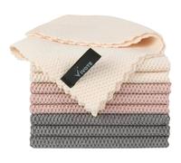 VIVOTE Chiffons en Microfibre, torchons à Vaisselle, Chiffons de Nettoyage en Microfibre Douce, réutilisables et lavables pour la Maison, la Cuisine, 9 Paquets, (Gris + Crème glacée + Rose, 30×30 cm)