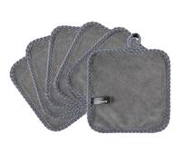 Vivote Lingette nettoyante pour le visage en microfibre 20x20cm Lingette démaquillante douce en flanelle Gant de toilette bébé Lavable et réutilisable Lingettes démaquillantes Gris foncé (6 pièces)
