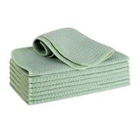 VIVOTE Lot de 8 torchons de barista en microfibre lavables - Ne peluche pas - 20 x 20 cm - 380 g/m² - Vert sauge