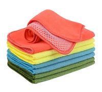 VIVOTE Lot de 8 torchons en Microfibre lavables avec côté en Maille Polyester - pour la Cuisine, la Maison - 20 cm x 20 cm (Vert + Bleu lac + Jaune + Rouge)