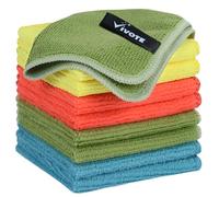 VIVOTE Lot de 9 chiffons en microfibre, chiffons de nettoyage, chiffons de nettoyage, chiffons de ménage, chiffons de nettoyage en microfibre, chiffons de nettoyage multi-usages, 20 cm x 20 cm
