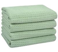 VIVOTE Serviettes de Cuisine en Microfibre,Torchons De Cuisine, Torchon Microfibre Vaisselle, Chiffons de Nettoyage, Doux Absorbant Non Pelucheux, 4 Pcs, 40x60cm, Vert