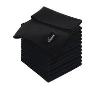VIVOTE Torchons de Cuisine en Microfibre,Serviettes de Cuisine Vaisselle,Torchons à Vaisselle de qualité supérieure,torchon Cuisine,Tissu alvéolé,Très Absorbant Douces et épaisses,12 Pcs,30x30cm Noir
