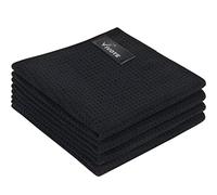 VIVOTE Torchons de Cuisine en Microfibre,Serviettes de Cuisine Vaisselle,Torchons à Vaisselle de qualité supérieure,torchon Cuisine,Tissu alvéolé,Très Absorbant Douces et épaisses,4 Pcs,30x30cm Noir