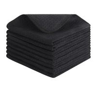 VIVOTE Torchons Microfibres Noir 30 x 30cm, Non Pelucheux, séchage Rapide, lavables en Machine, torchons Doux de première qualité pour Le Nettoyage de la Cuisine (8 pièces)
