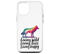 Vivre à l'état sauvage Vivre en toute liberté Loup heureux Coque pour iPhone 12/12 Pro