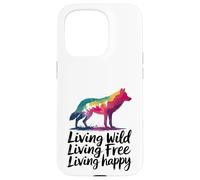Vivre à l'état sauvage Vivre en toute liberté Loup heureux Coque pour iPhone 15 Pro