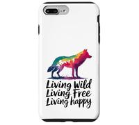 Vivre à l'état sauvage Vivre en toute liberté Loup heureux Coque pour iPhone 7 Plus/8 Plus