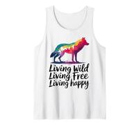 Vivre à l'état sauvage Vivre en toute liberté Loup heureux Débardeur
