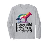 Vivre à l'état sauvage Vivre en toute liberté Loup heureux Manche Longue