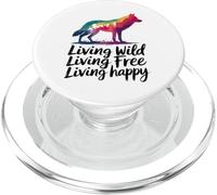 Vivre à l'état sauvage Vivre en toute liberté Loup heureux PopSockets PopGrip pour MagSafe