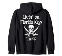 Vivre à l'heure des Florida Keys | Pirate Skull Florida Keys Sweat à Capuche