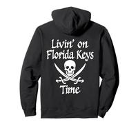 Vivre à l'heure des Florida Keys | Pirate Skull Florida Keys Sweat à Capuche