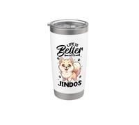 Vivre au mieux avec Korea Jindo Dog Gobelet isotherme en acier inoxydable double paroi