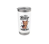 Vivre au mieux avec un Yorkshire Terrier Gobelet isotherme en acier inoxydable double paroi