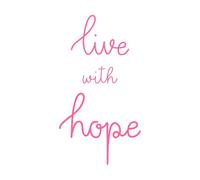 Vivre avec, lettrage à la main sur Stickers muraux en PVC 54.4x99.7cm Ne se décolle pas Rose